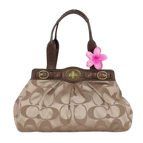 Coach Signature Canvas And Leather Garnet Shoulder Bag - Picture 1 of 8